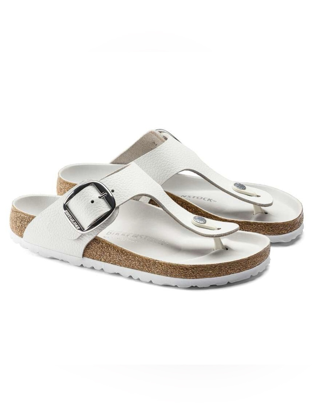 Birkenstock Gizeh Big Buckle White Leather Sandals Women’s 8 EU 39 Regular NIB
